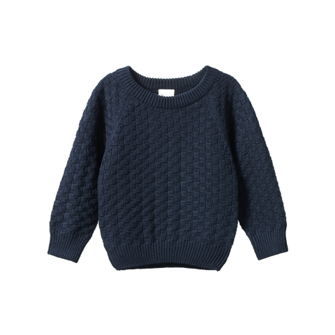 Nature Baby Billy Jumper Navy Basket Knit