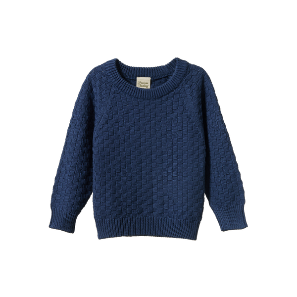Nature Baby Billy Jumper Vintage Indigo Basket Knit