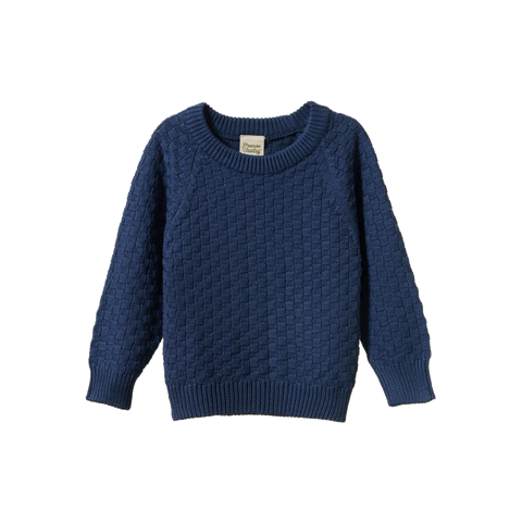 Nature Baby Billy Jumper Vintage Indigo Basket Knit