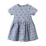Nature Baby Saturday Dress Ribbons Zen Blue Print