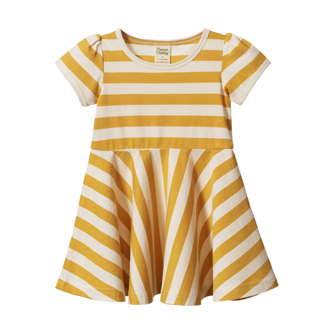 Nature Baby Seaside Dress Golden Sea Stripe