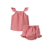 Nature Baby Petal Set Gingham Red Check