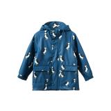 Nature Baby Raincoat Puffin Teal Print