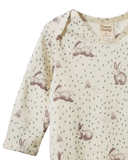 Nature Baby Essentials Merino Long Sleeve Bodysuit Rabbitty Print