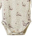 Nature Baby Essentials Merino Long Sleeve Bodysuit Rabbitty Print