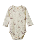 Nature Baby Essentials Merino Long Sleeve Bodysuit Rabbitty Print