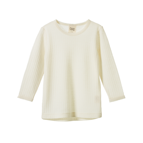 Nature Baby Merino Essentials L/S Cloud Pointelle Tee Natural