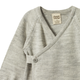 Nature Baby Merino Knit Kimono Jacket Light Grey Marle