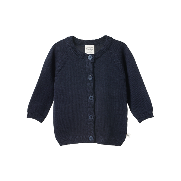 Nature Baby Merino Knit Cardigan Navy