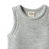 Nature Baby Merino Chunky Knit Vest Light Grey Marle