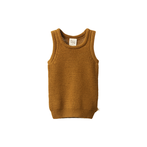 Nature Baby Merino Chunky Knit Vest Toffee