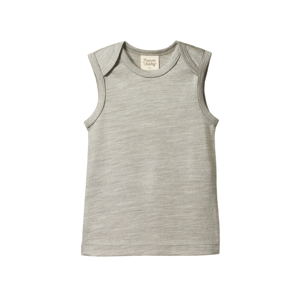 Nature Baby Merino Singlet Grey Marle