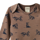 Nature Baby Essentials Merino Long Sleeve Bodysuit Foxy Print