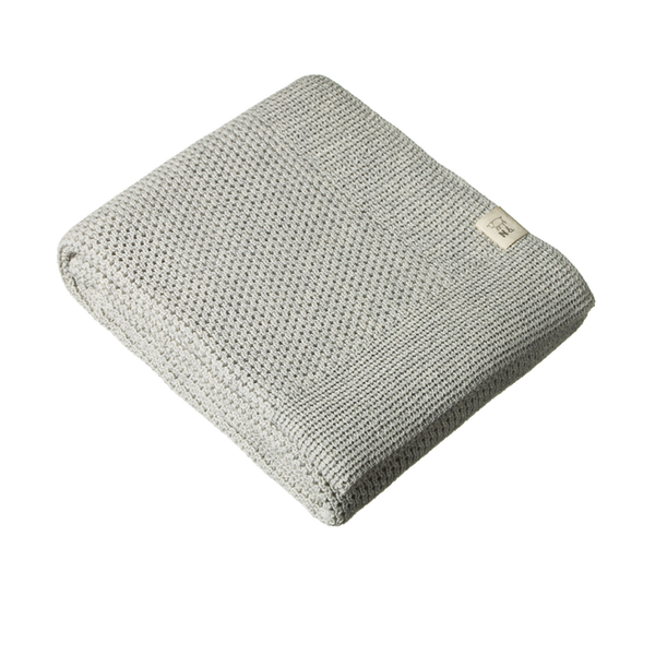 Nature Baby Merino Knit Blanket Light Grey Marle