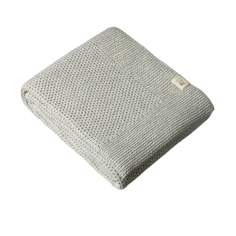 Nature Baby Merino Knit Blanket Light Grey Marle