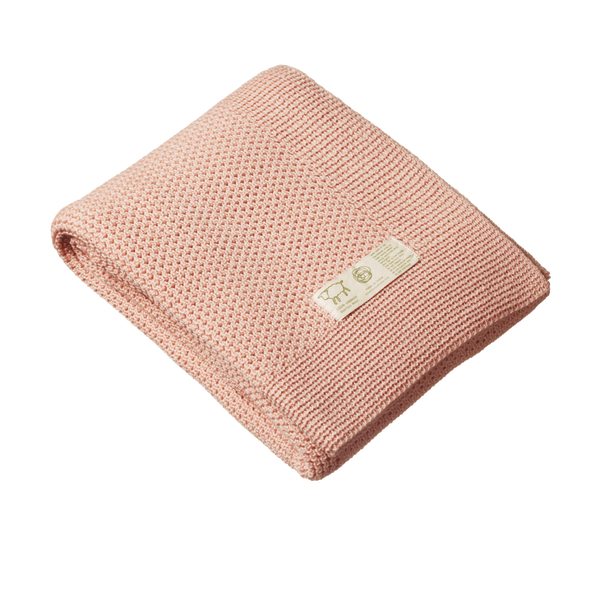 Nature Baby Merino Knit Blanket Rose Dust