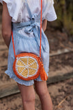 Acorn Orange Straw Bag