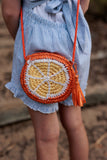 Acorn Orange Straw Bag