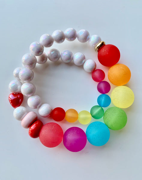 Red Bobble Over The Rainbow Necklace V2