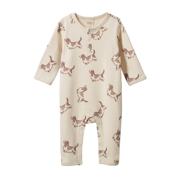 Nature Baby Henley Pyjama Suit Happy Hounds