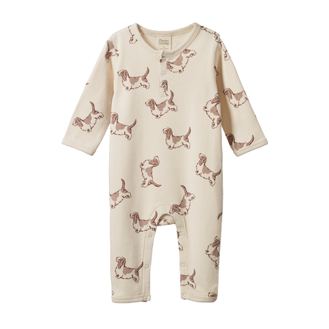 Nature Baby Henley Pyjama Suit Happy Hounds