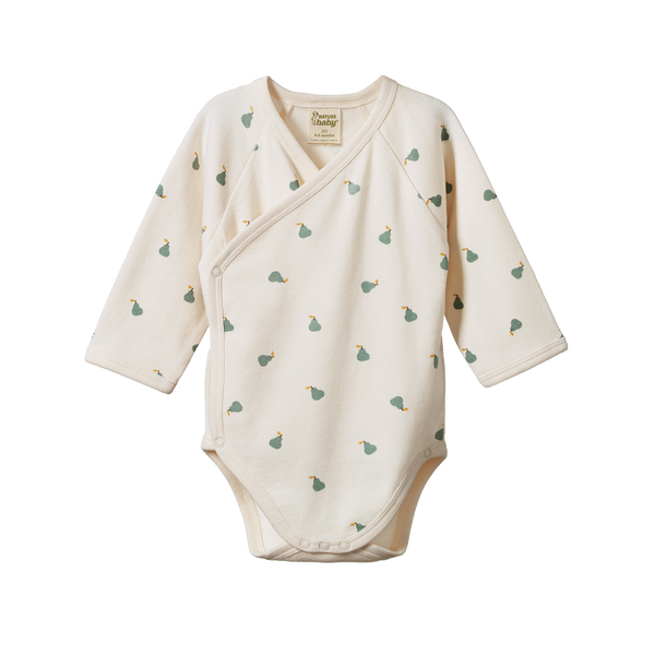 Nature Baby Long Sleeve Kimono Bodysuit Petit Pear