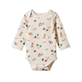 Nature Baby L/S Cotton Bodysuit Country Bunny Print