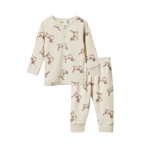 Nature Baby Long Sleeve Pyjama Set Happy Hounds Sleepwear Print