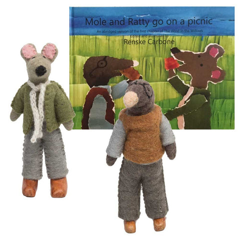 Papoose Mole and Ratty Book and 2 Toys