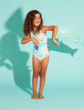 Halcyon Nights Girls Elastic Strap Swim Bathers Rainbow Reef