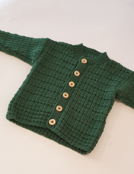 Knitted by Nana Cardigan Clover 12M