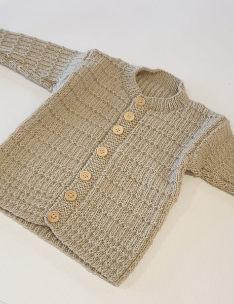 Knitted by Nana Cardigan Stone 1-2Y