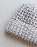 Knitted by Nana Merino Cuff Beanie Pearl