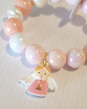 Red Bobble Pink Angel Bracelet