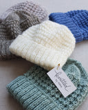 Knitted by Nana Merino Cuff Beanie Cream