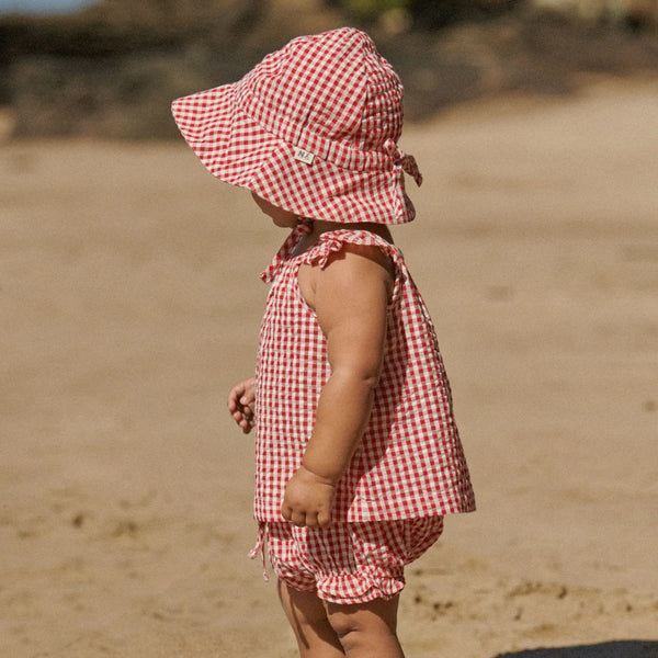 Nature Baby Petal Set Gingham Red Check