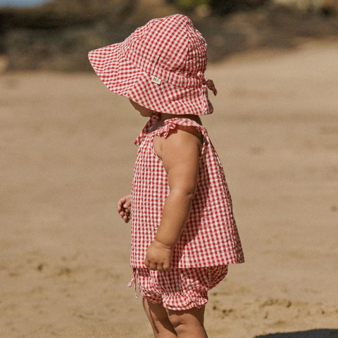 Nature Baby Petal Set Gingham Red Check