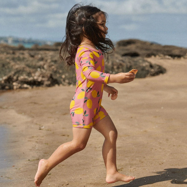 Nature Baby One Piece Bathing Trunks Lemmony Rose Print