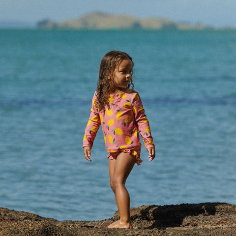 Nature Baby Splash Top Lemmony Rose Print