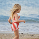 Nature Baby Frill Swimsuit Red Sea Stripe