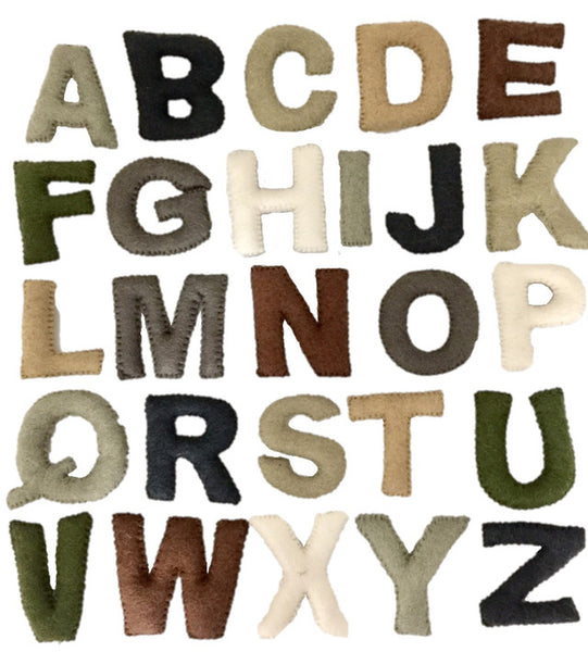 Papoose Felt Uppercase Alphabet Natural 10cm