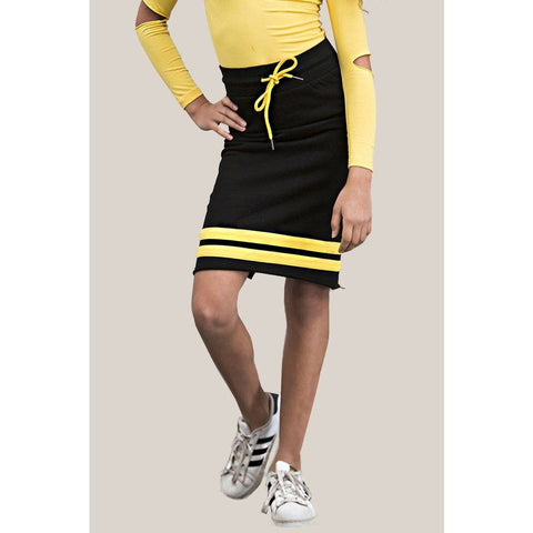 Lil Mr Breaker Skirt - Black with Yellow Stripe