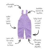 Dotty Dungarees Lilac Cord Dungaree / Overalls