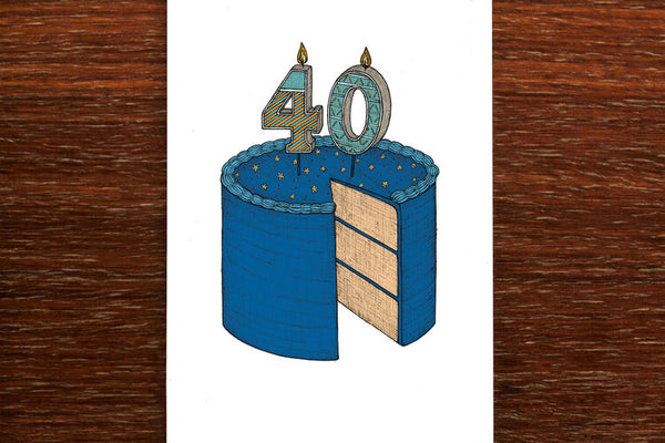 The Nonsense Maker Forty 40 Birthday Cake Card