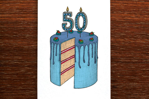 The Nonsense Maker 50 Birthday Cake Card
