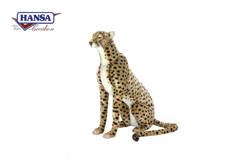 Hansa Cheetah Jacquard Sitting Plush 110cm PICK UP ONLY