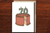 The Nonsense Maker 70 Birthday Cake Card