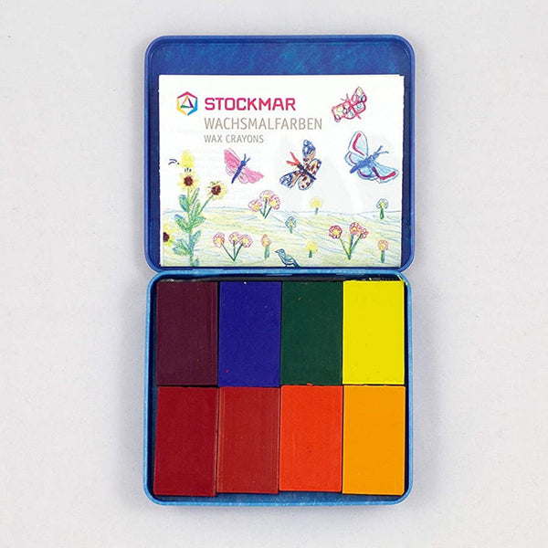 Stockmar Wax Crayons 8 Blocks in Tin Waldorf
