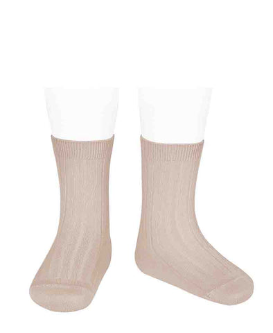 Condor Ankle Ribbed Sock (#674 Nude Pink)