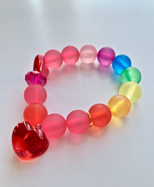 Red Bobble Bianca's Rainbow Bracelet